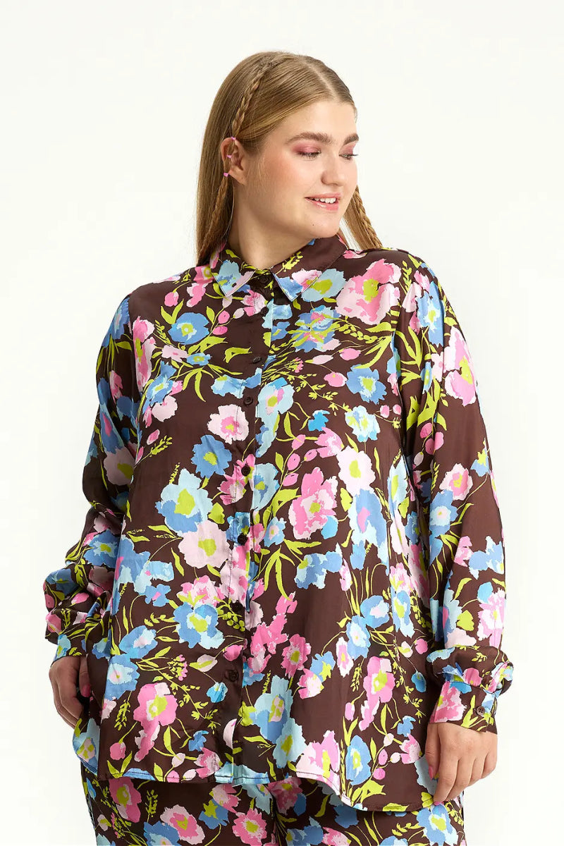 Anyday Curves Bluse - Aya Bluse Potting Soil - 38/40 (XS) - Diversita -