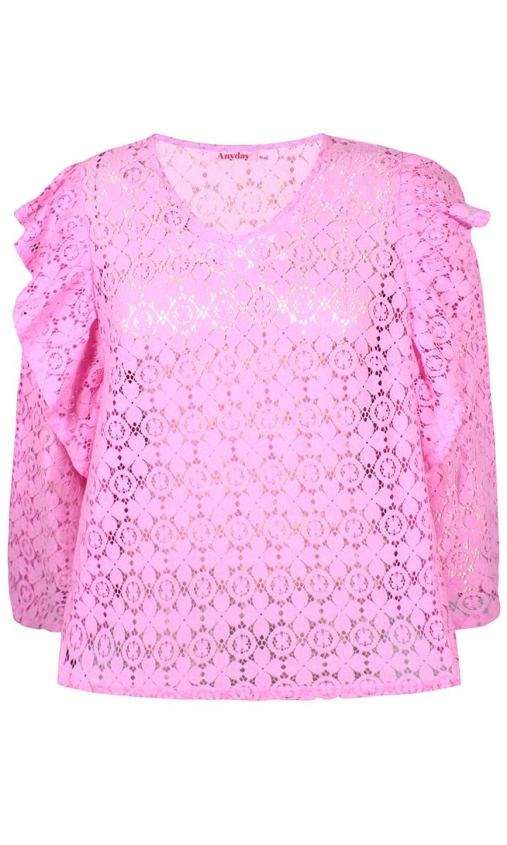 Anyday Curves Bluse - Emilia 166 Blonde Bluse Pink - 38/40 (XS) - Diversita -