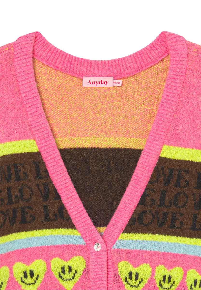 Anyday Curves Cardigan - Salma Cardigan Pink "NYHED" - 38/40 (XS) - Diversita -