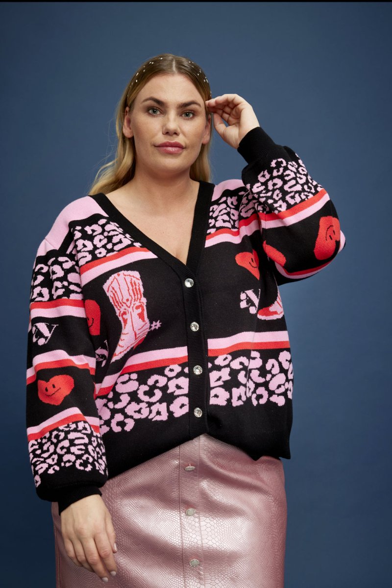 Anyday Curves Cardigan - Tulle 120 Cardigan Sort - 38/40 (XS) - Diversita -