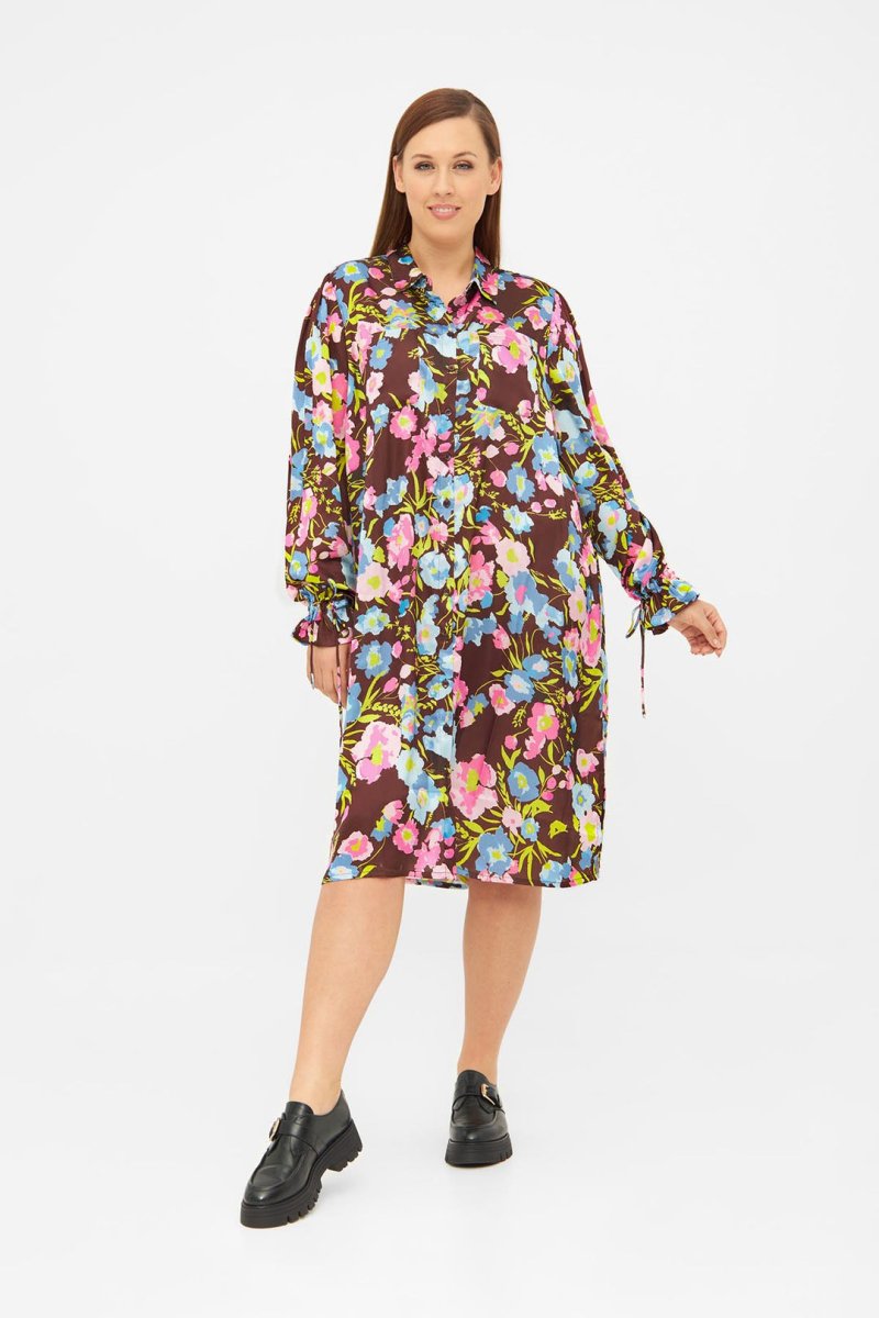 Anyday Curves Kjole - Aya 097 Kjole Brun - 38/40 (XS) - Diversita -