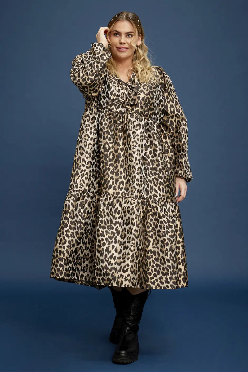Anyday Curves Kjole - Ciana 116 Dress Dark Sand - 38/40 (XS) - Diversita -