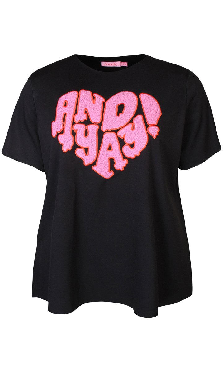 Anyday Curves T-shirt - Alina 114 Tshirt Sort - 38/40 (XS) - Diversita -