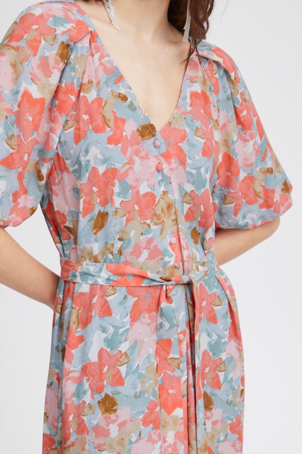 Ichi Kjole - Ihsanura Dress Multi Flower Aop "NYHED" - 34 - - Diversita -