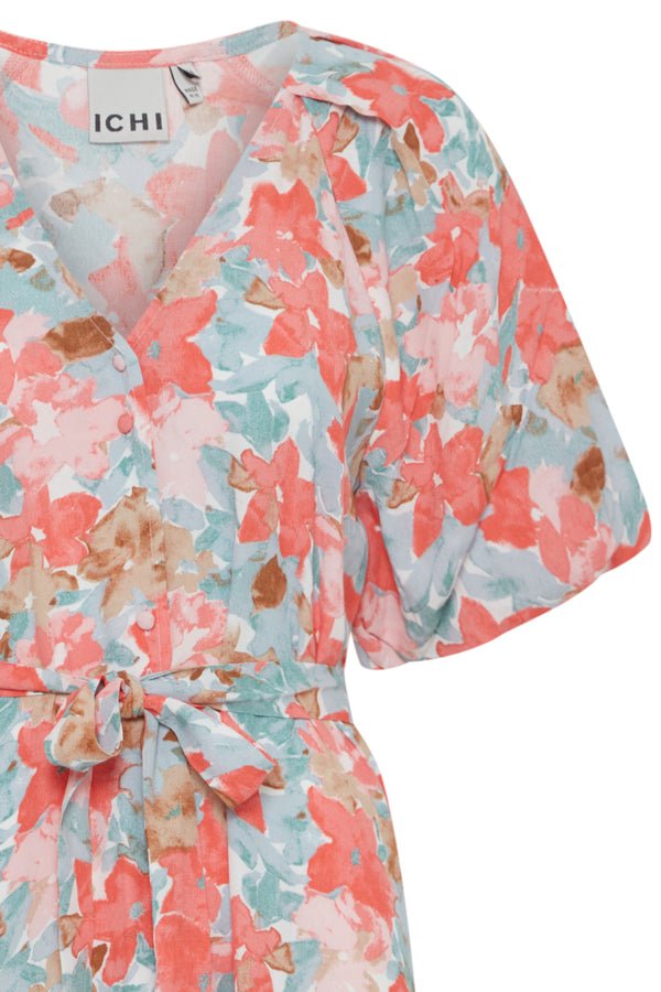 Ichi Kjole - Ihsanura Dress Multi Flower Aop "NYHED" - 34 - - Diversita -