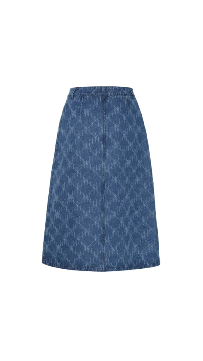Ichi Nederdel - Ihaski Skirt Medium Blue - 34 - - Diversita -