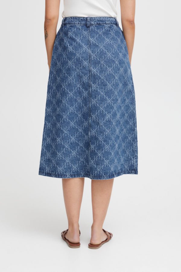Ichi Nederdel - Ihaski Skirt Medium Blue - 34 - - Diversita -
