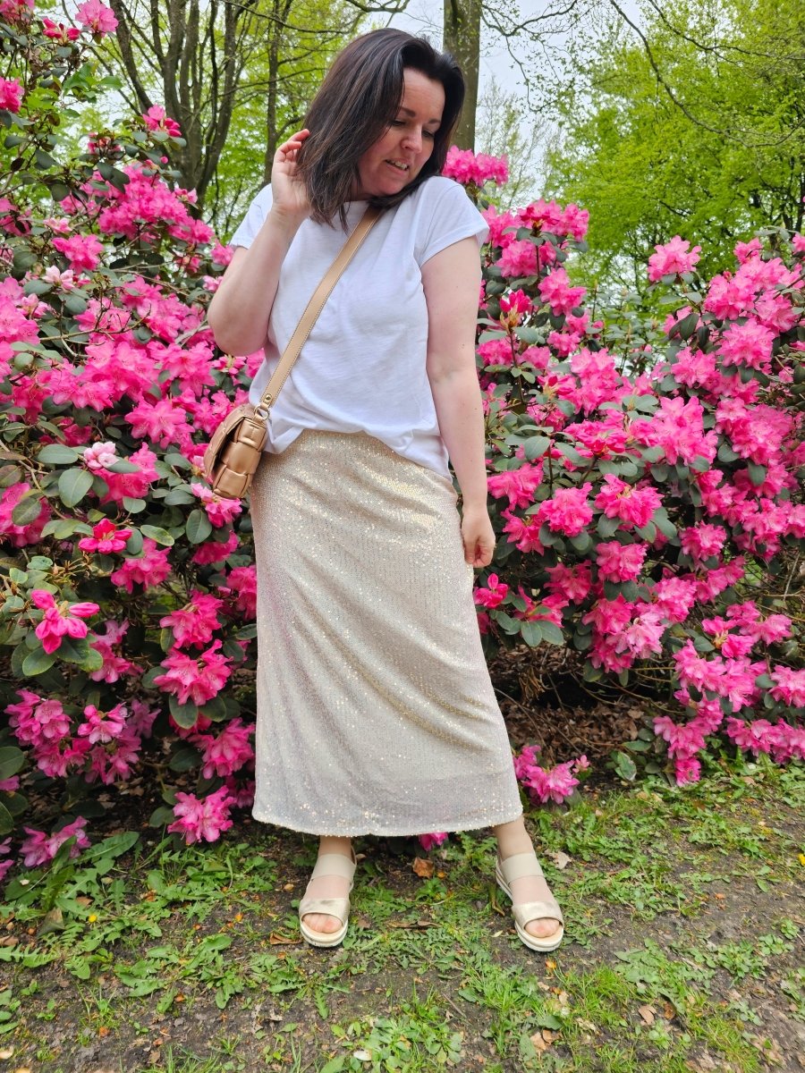 Liberte Essentiel Nederdel - Paige Skirt Creme Sequins "NYHED" - XS - - Diversita -