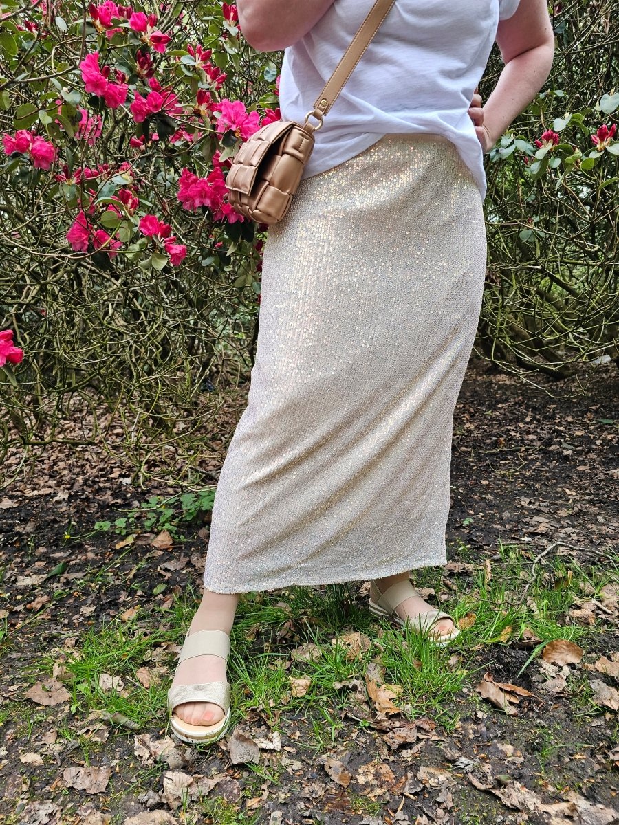 Liberte Essentiel Nederdel - Paige Skirt Creme Sequins "NYHED" - XS - - Diversita -