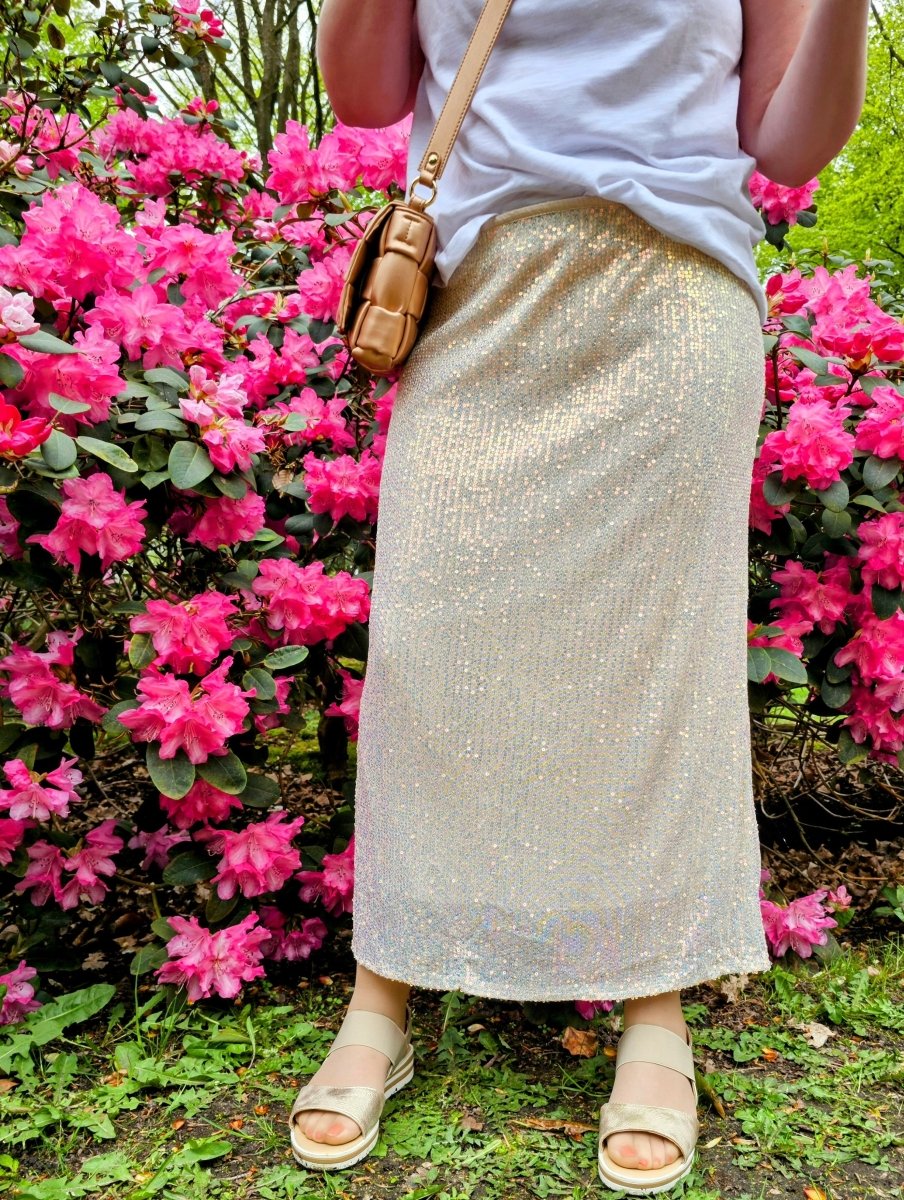 Liberte Essentiel Nederdel - Paige Skirt Creme Sequins "NYHED" - XS - - Diversita -