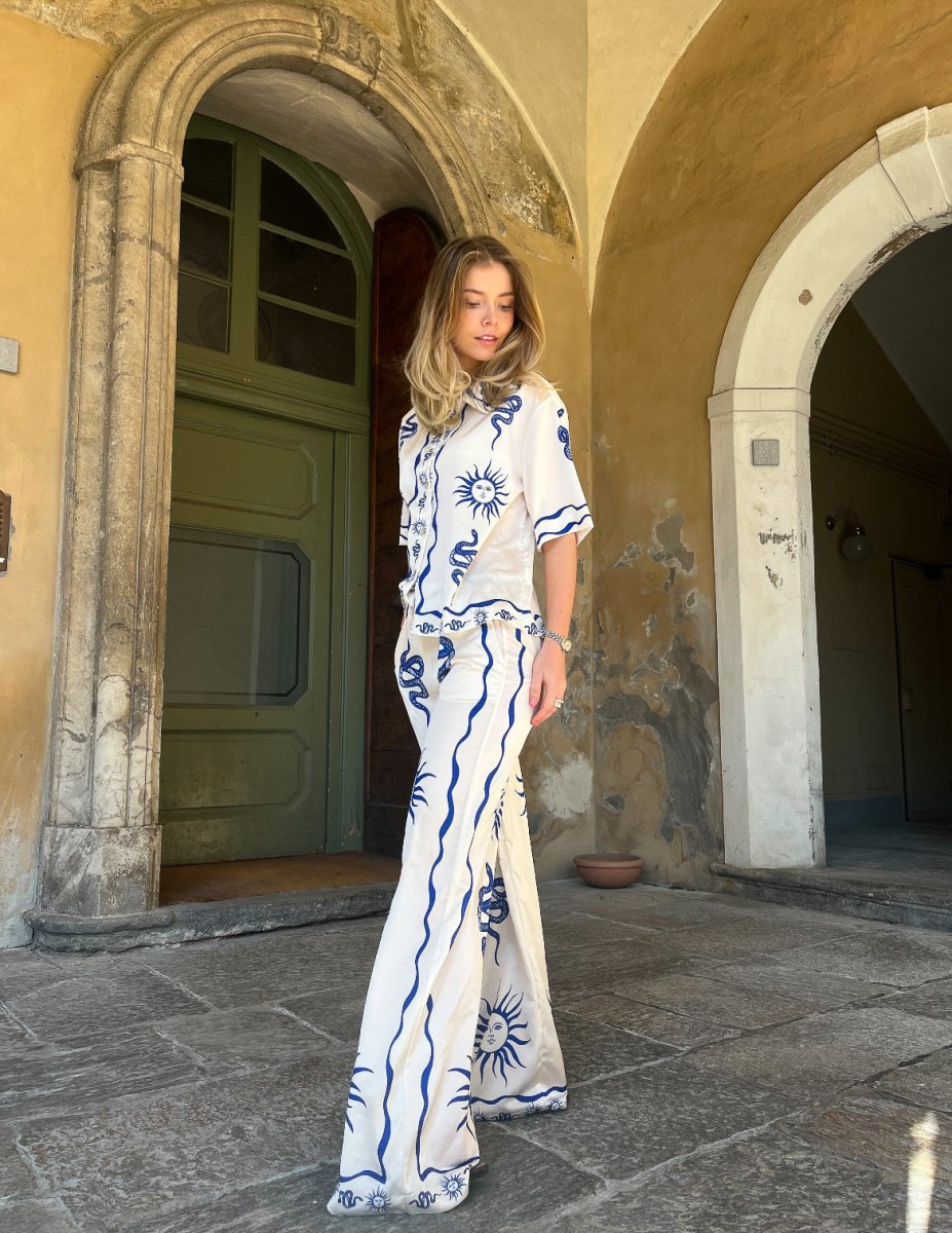 Noella Bukser - Kimona Pants Chana Blue Print - XS/S - Diversita -