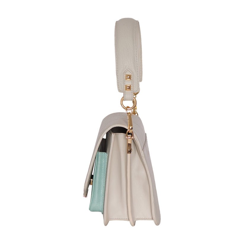 Noella Håndtaske - Blanca Multi Compartment Bag Mint Lizard / Grey - Højde: 18 cm Bredde: 26 cm Dybde: 10 cm - Diversita -