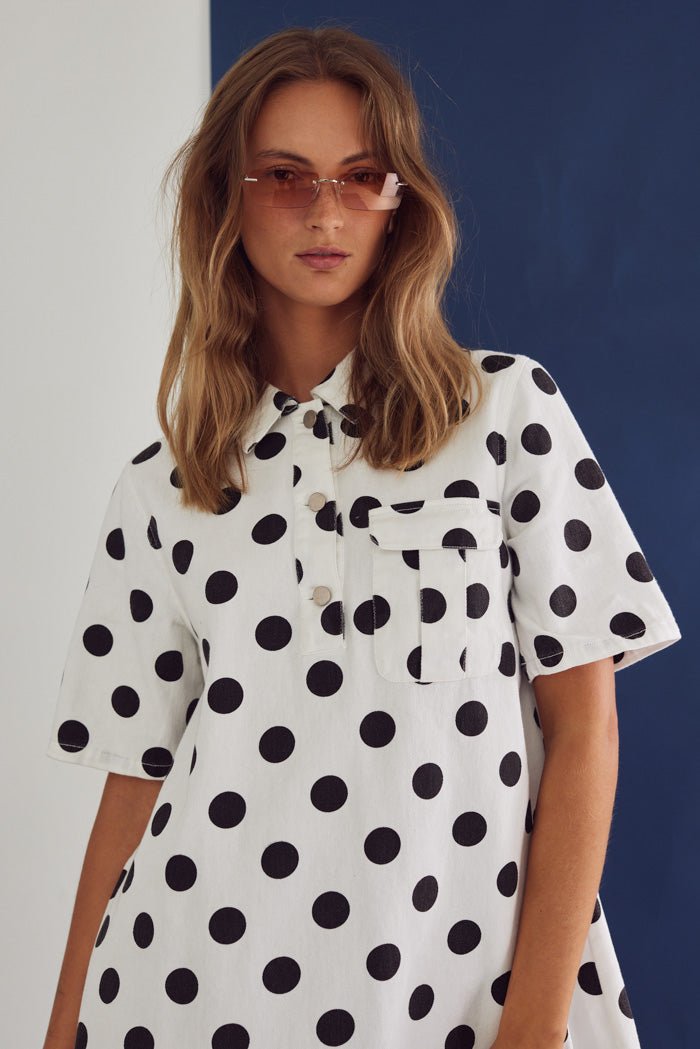 Noella Kjole - Jozie Dress Carmella White Print - XS - Diversita -