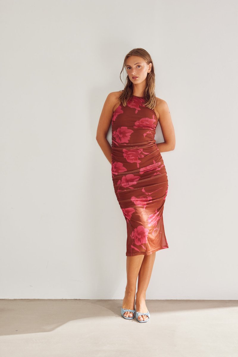 Noella Kjole - Leanna Dress Cassie Brown Print - XS - Diversita -
