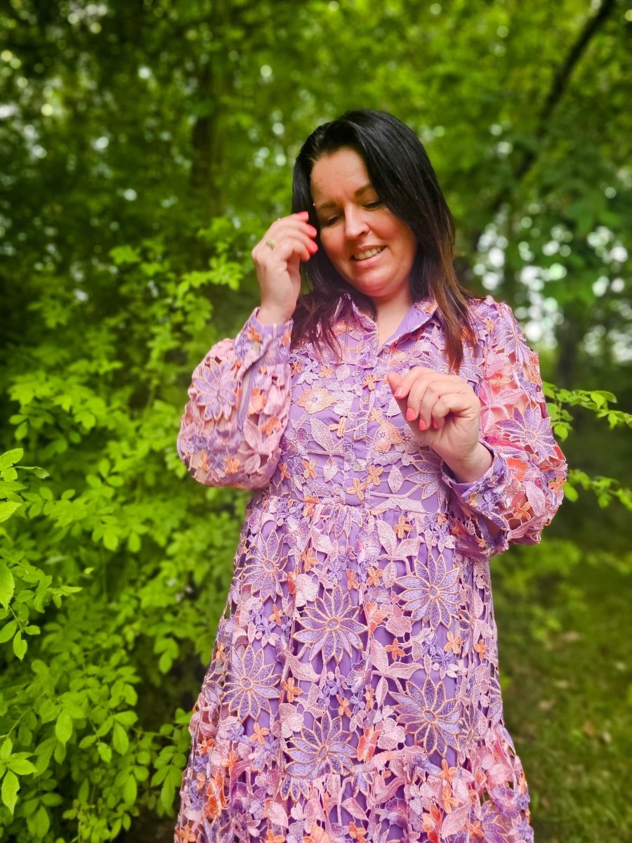 Noella Kjole - Noella Star LS Dress Lilac Mix - XS - Diversita -