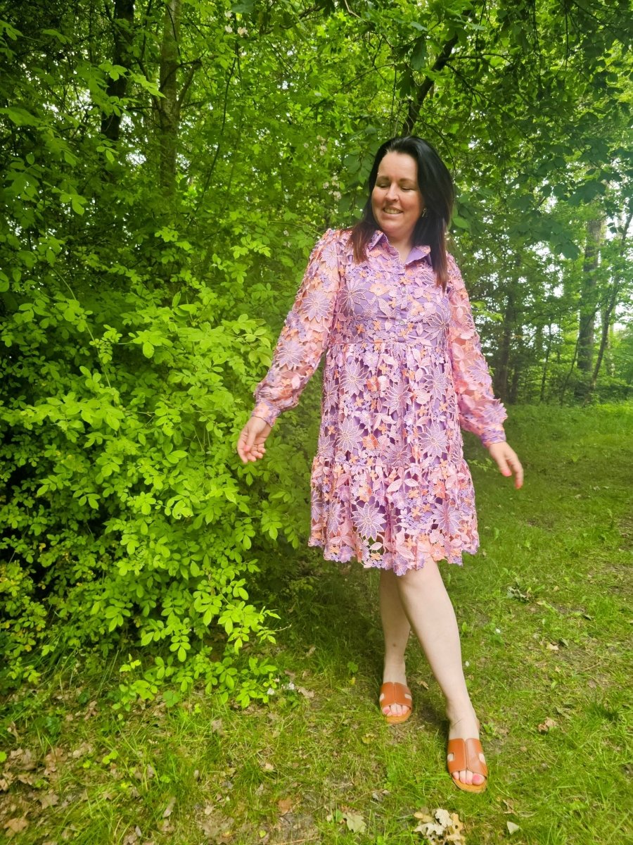 Noella Kjole - Noella Star LS Dress Lilac Mix - XS - Diversita -