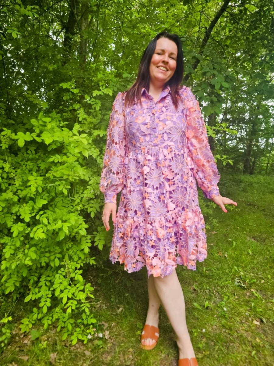 Noella Kjole - Noella Star LS Dress Lilac Mix - XS - Diversita -