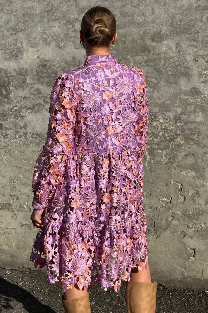 Noella Kjole - Noella Star LS Dress Lilac Mix - XS - Diversita -