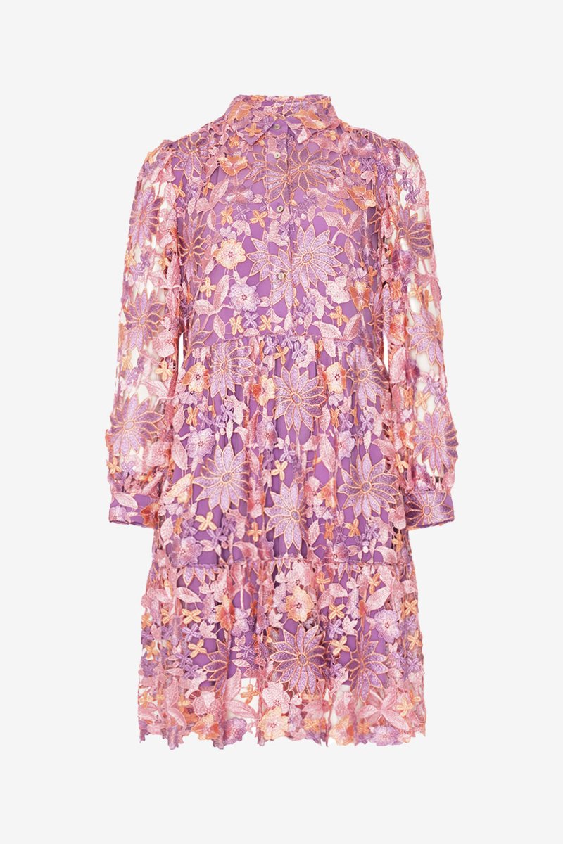 Noella Kjole - Noella Star LS Dress Lilac Mix - XS - Diversita -