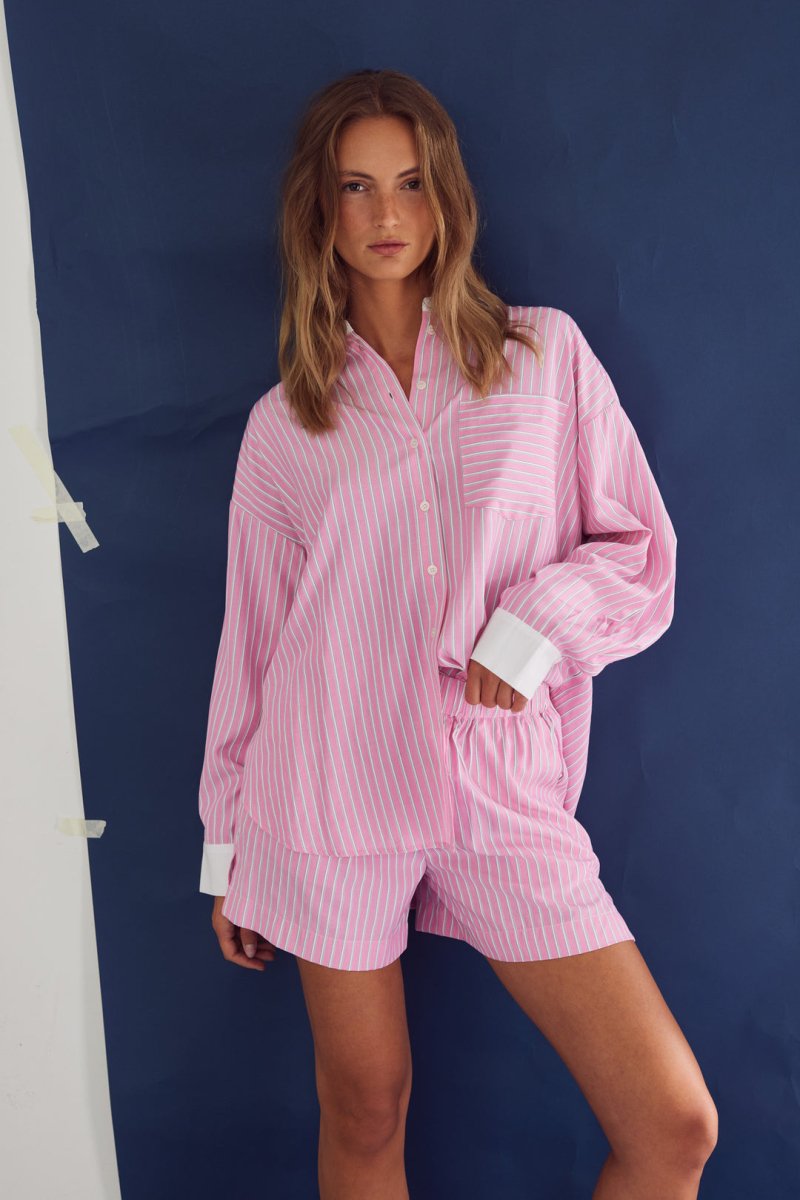 Noella Skjorte - Lakelynn Shirt Carsyn Pink Stripe - XS - Diversita -