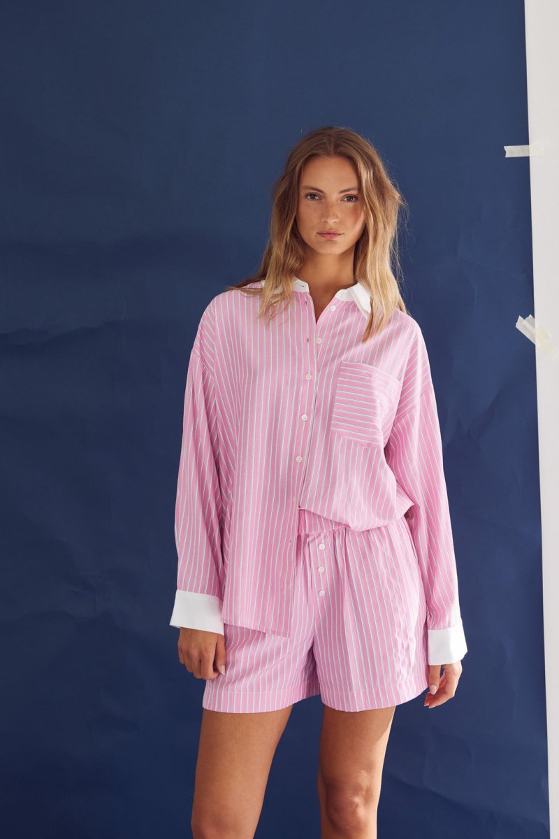 Noella Skjorte - Lakelynn Shirt Carsyn Pink Stripe - XS - Diversita -