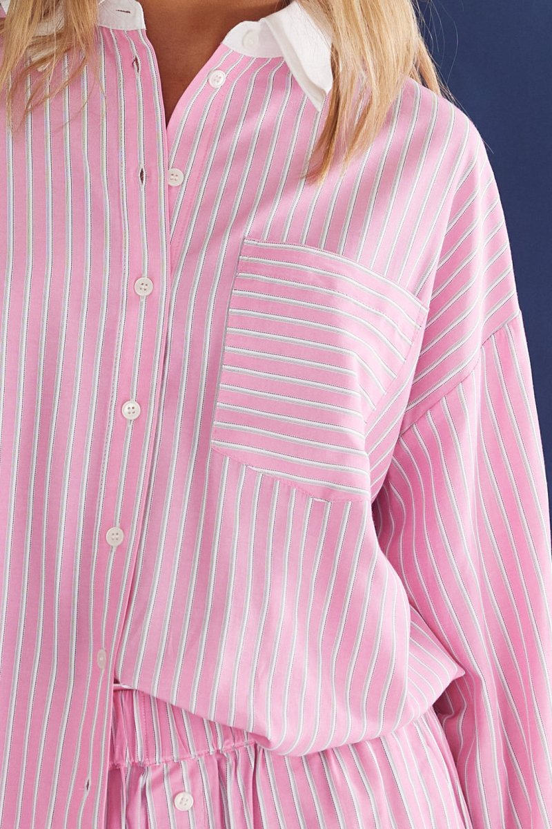Noella Skjorte - Lakelynn Shirt Carsyn Pink Stripe - XS - Diversita -