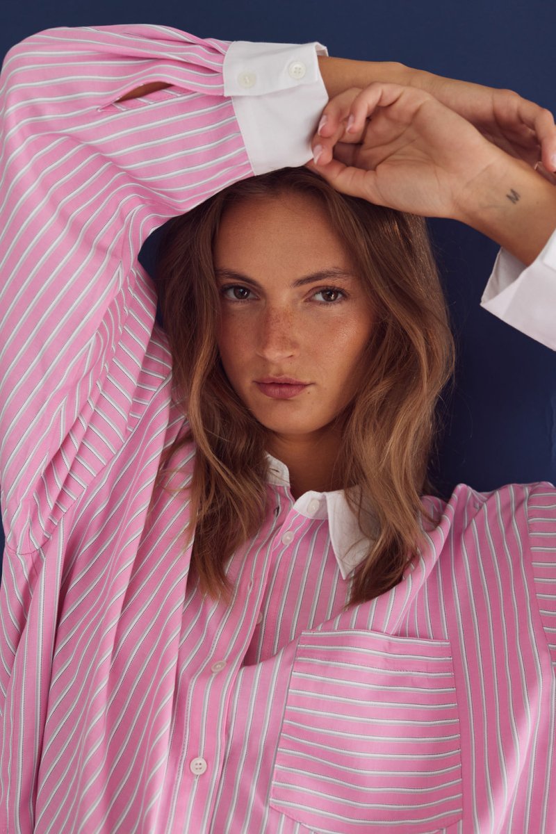 Noella Skjorte - Lakelynn Shirt Carsyn Pink Stripe - XS - Diversita -