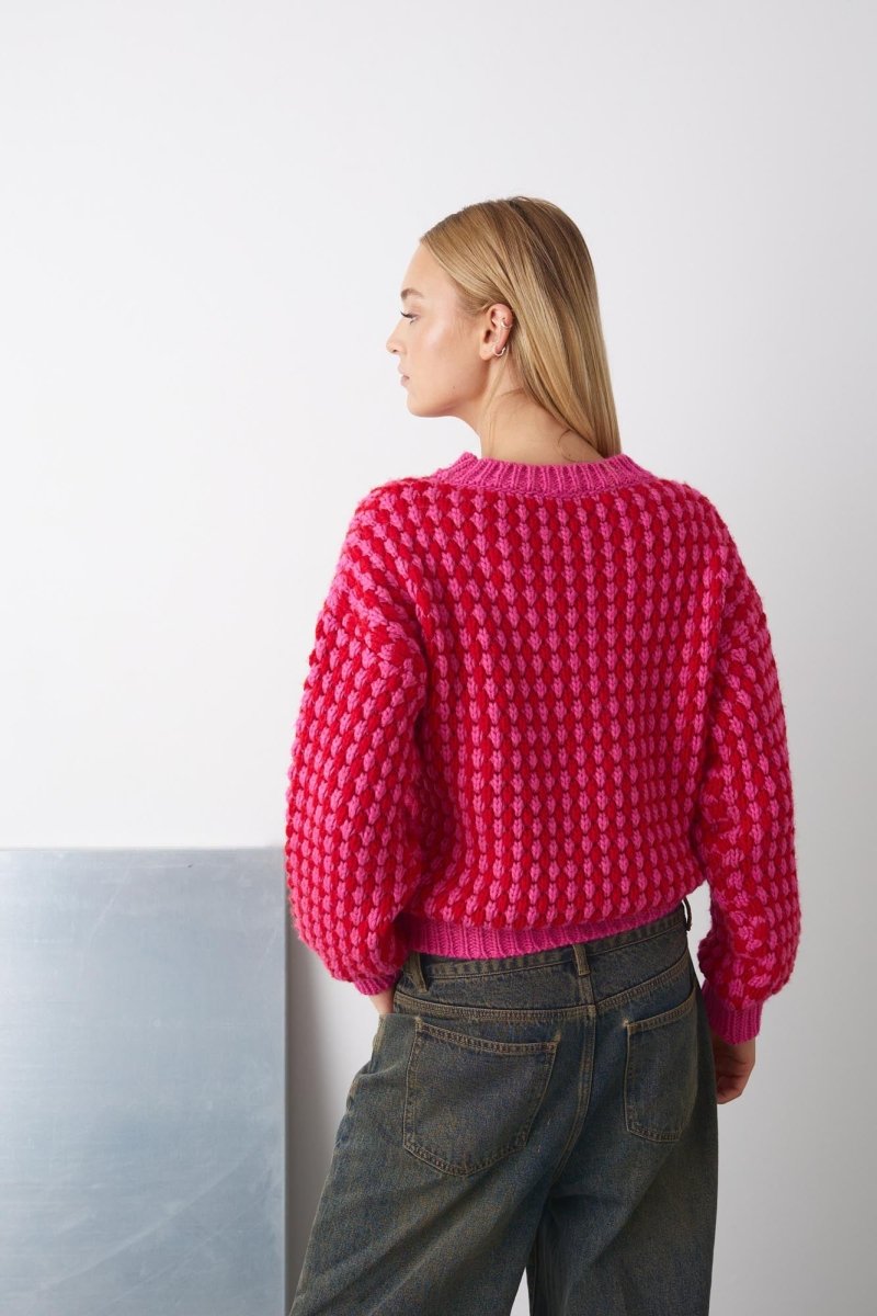 Noella Sweater - Gio Knit Jumper Pink Red Mix - XS/S - Diversita -