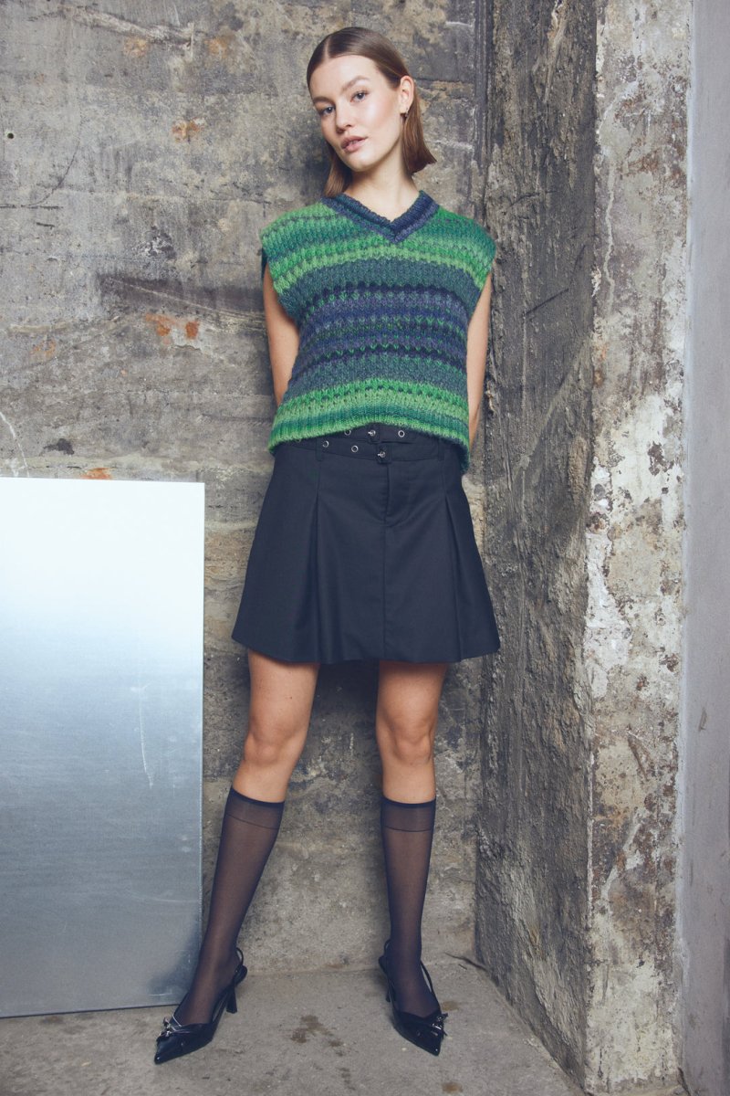 Noella Vest - Gio Knit Vest Green Mix - XS/S - Diversita -