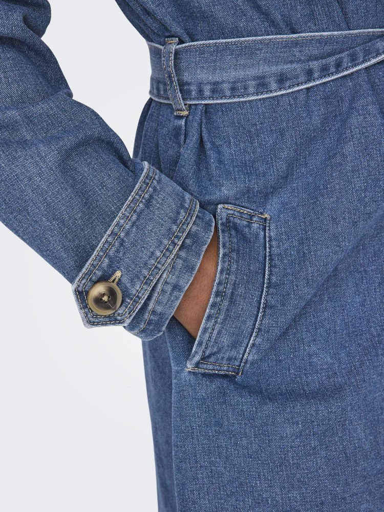 ONLY Jakke - Onlmalou Lang Trenchcoat Med Bæltelukning Og Sidelommer - XS - Diversita -