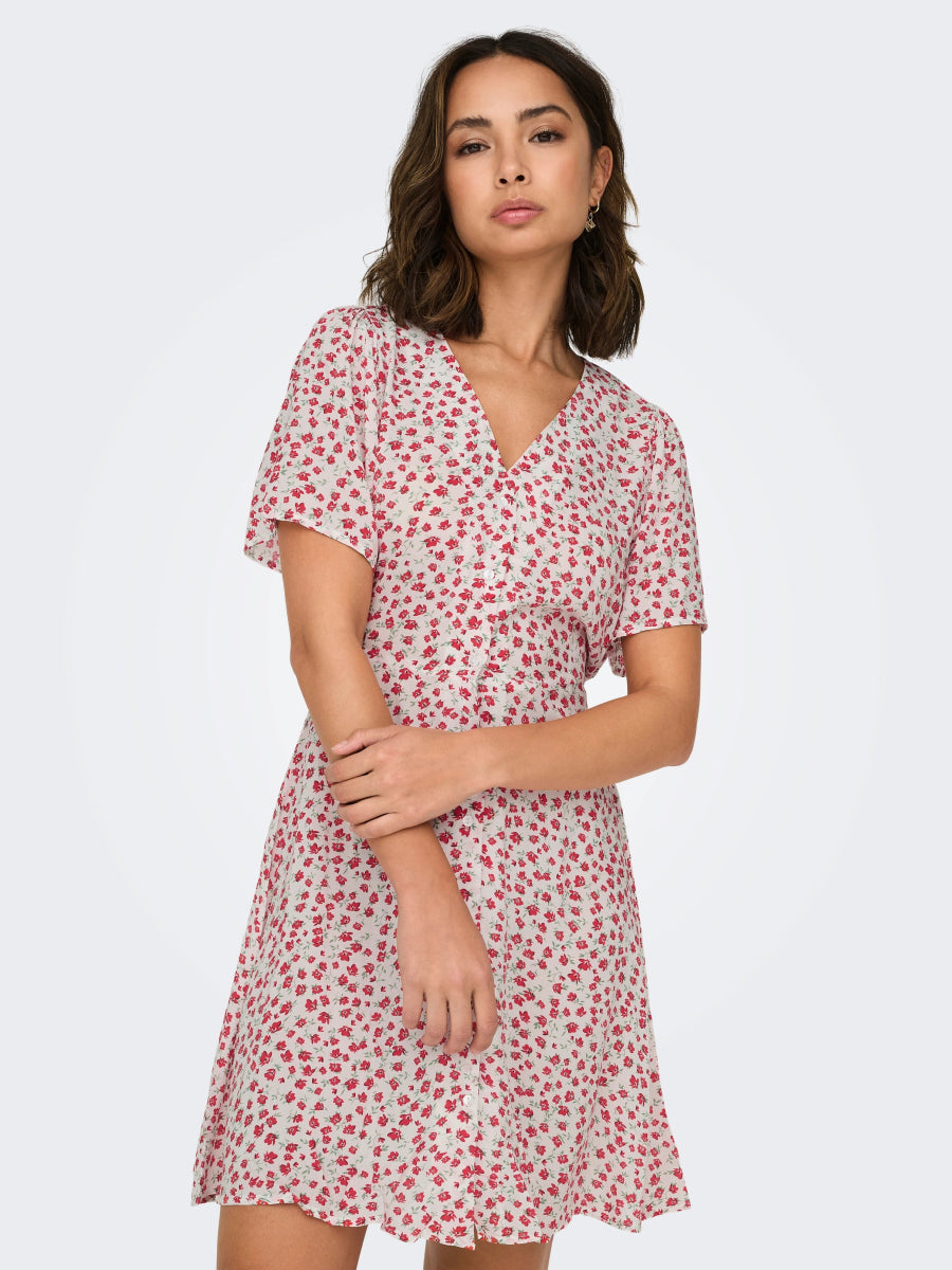 ONLY Kjole - Onlevida S/S Short Dress Wvn Noos - XS - Diversita -