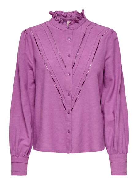 ONLY Skjorte - Onlamaya Ls Detail Top Wvn Cs Liatris "PREORDER - START JANUAR" - XS - Diversita -