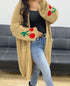 Pret A Porter Cardigan - Cherry Camel Long Cardigan "PREORDER - MIDT OKTOBER" - Onesize - Diversita -