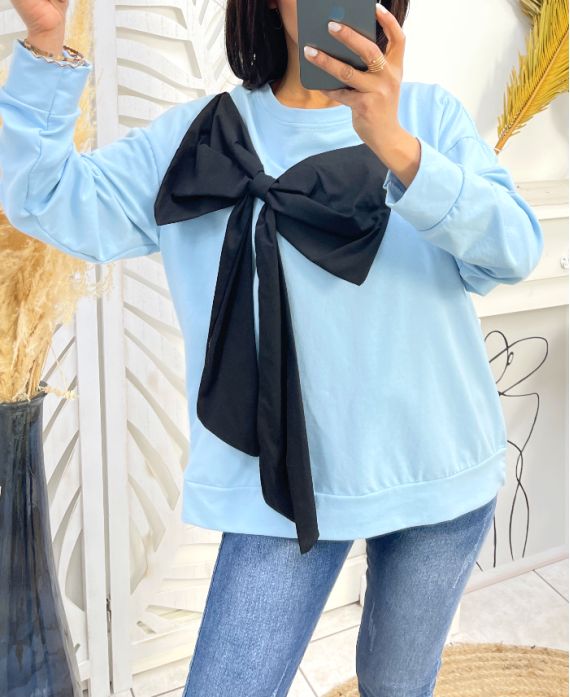 Pret A Porter Sweatshirt - "Coup De Coeur" Sweatshirt Noeux Sky Blue "PREORDER - MIDT OKTOBER" - Onesize - Diversita -