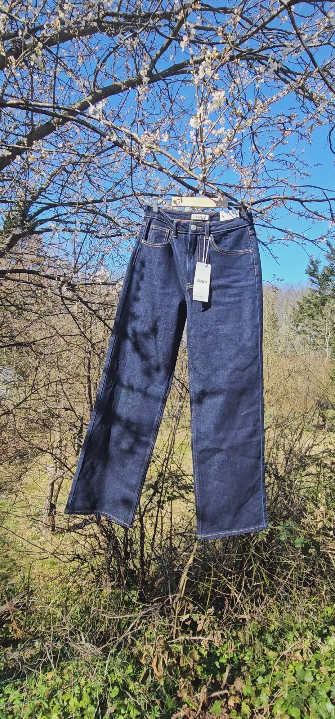 Onljuicy Hw Wide Rinse Mad763 Dark Denim Blue