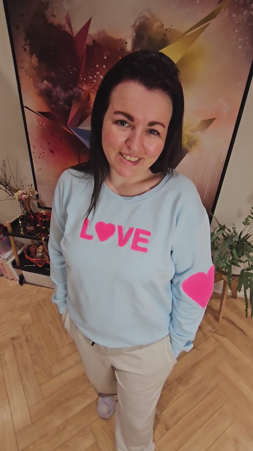 Love Sweater Blue / Pink