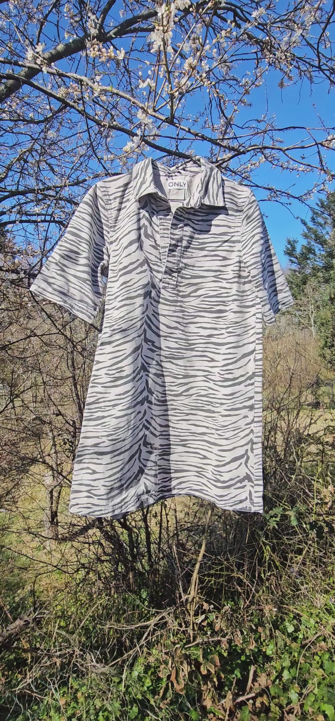 Onlgry Ss Zebra Dress Dnm SIK