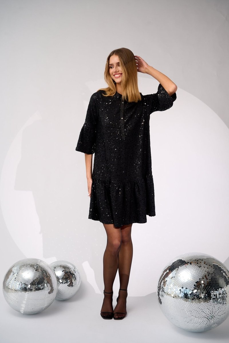 Noella Kjole - Noella Verona Short Dress Black - "NYHED" (forudbestillingsvare) - XS - - Diversita -