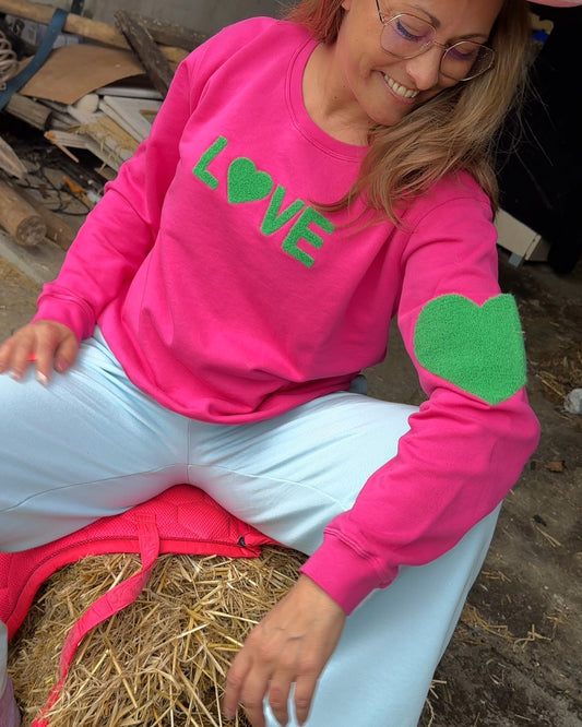 Lulu's Love Sweater Pink / Green "NYHED"