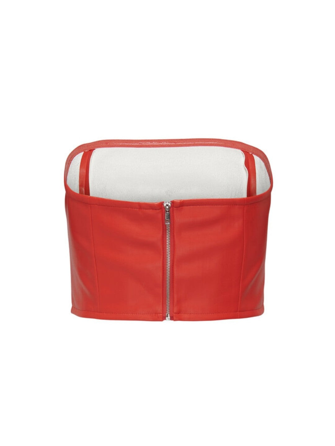 Onlorit Faux Leather Crop Top Pnt