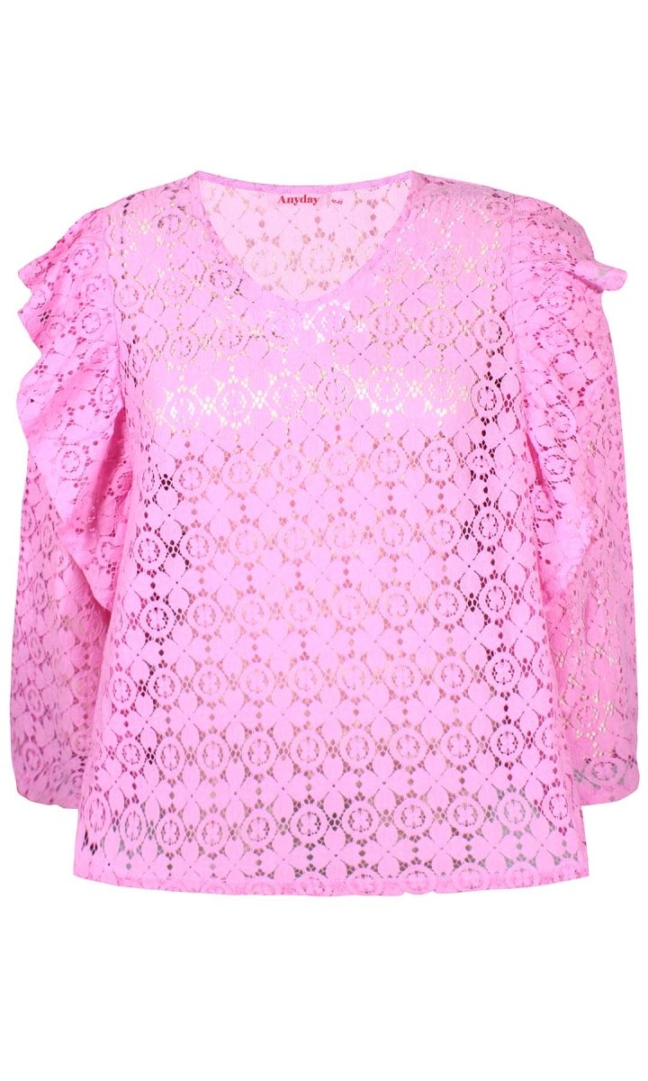 Anyday Curves Bluse - Emilia 166 Blonde Bluse Pink - 38/40 (XS) - Diversita - 