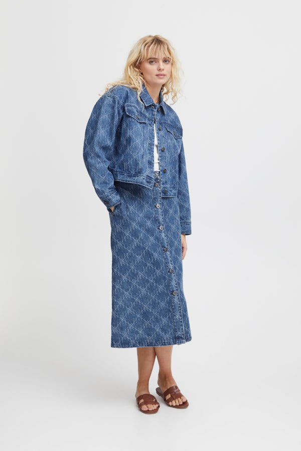 Ichi Nederdel - Ihaski Skirt Medium Blue - 34 - - Diversita -