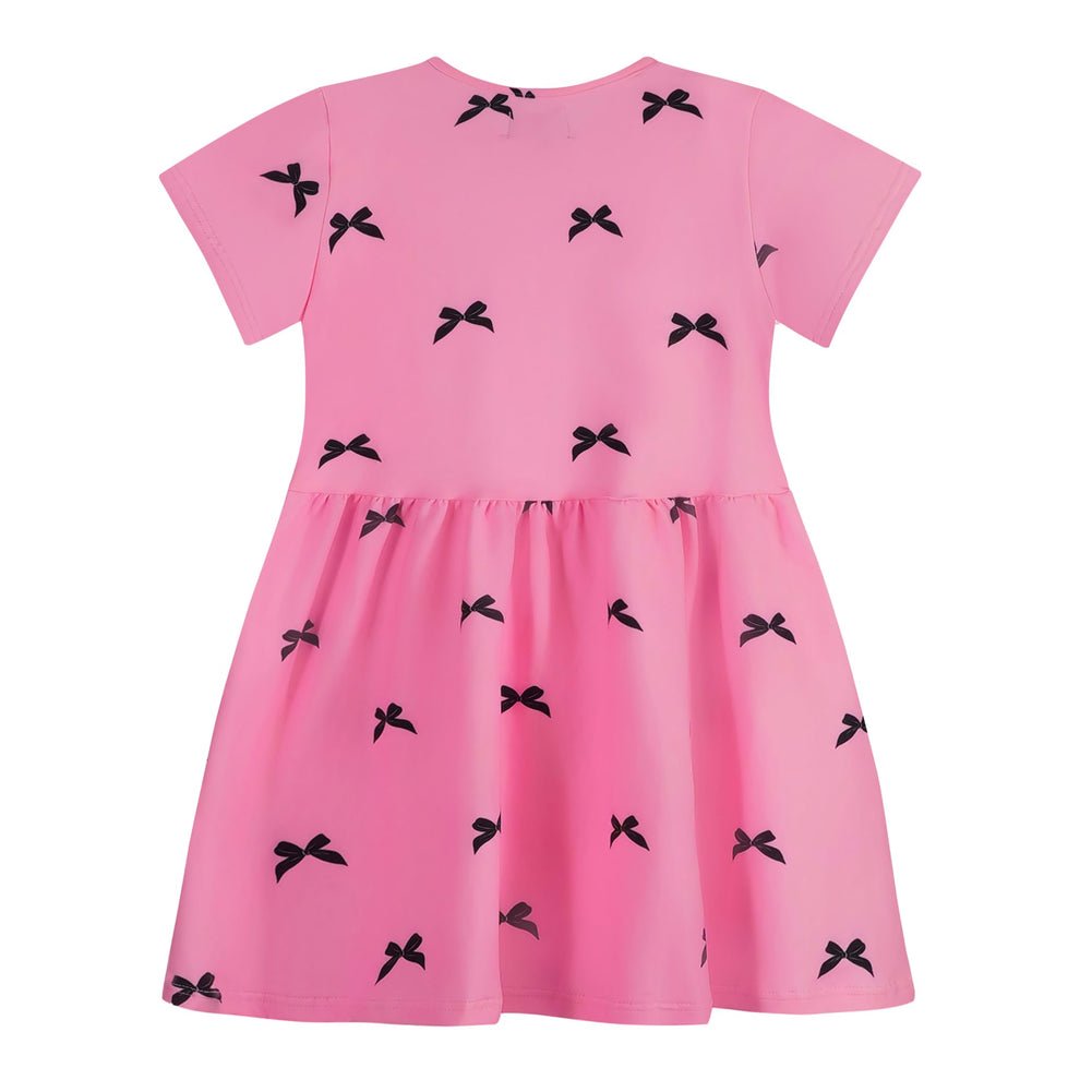 Liberte Ami Kjole - Alma Kids Babydoll Dress Pink Bow - 86/92 - Diversita - 