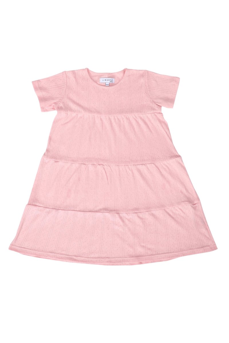 Liberte Ami Kjole - Pixie Ss Layer Dress Kids Rosa &quot;NYHED&quot; - 86/92 - - Diversita -