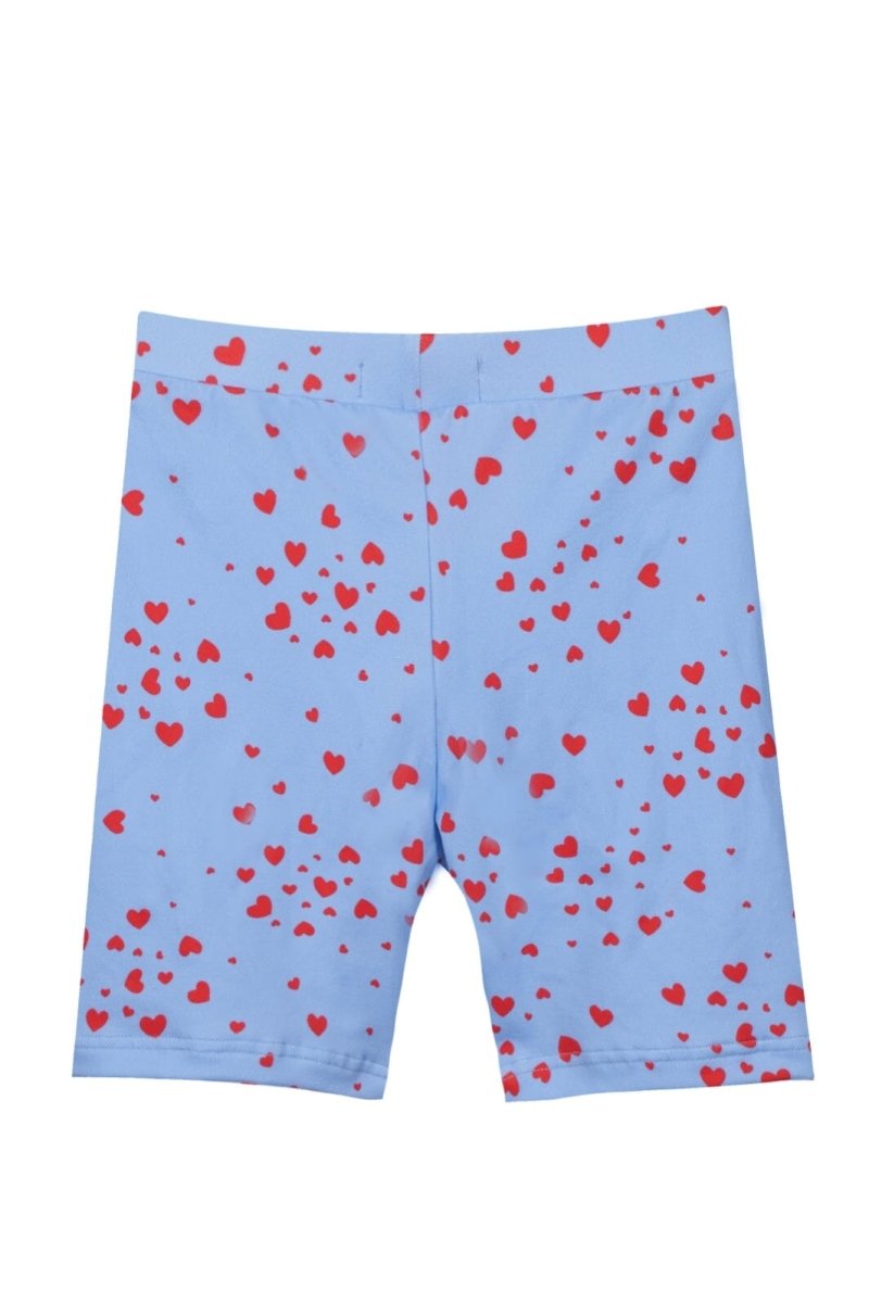 Liberte Ami Shorts - Alma Bicycle Shorts (Kids) Light Blue Pink Heart &quot;NYHED&quot; - 86/92 - Diversita - 