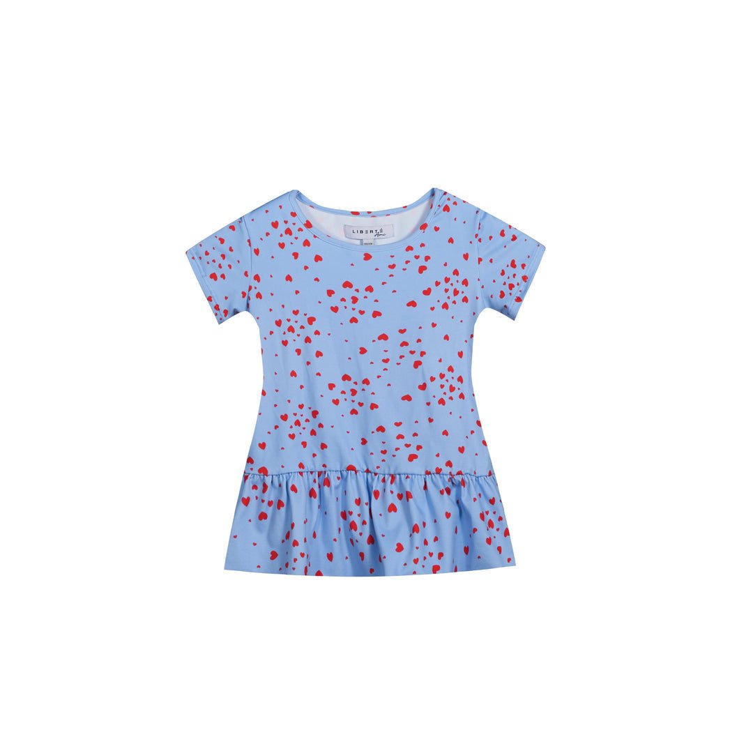 Liberte Ami T - shirt - Alma Frill Tshirt (Kids) Light Blue Pink Heart &quot;NYHED&quot; - 86/92 - Diversita - 