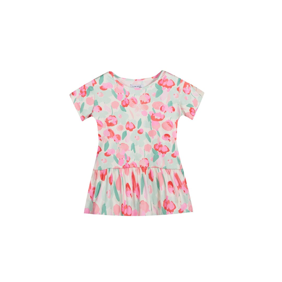 Liberte Ami T - shirt - Alma Frill Tshirt (Kids) Mint Pink Flower &quot;NYHED&quot; - 86/92 - Diversita - 