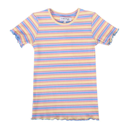 Liberte Essentiel Bluse - Natalia Ss Blouse (Kids) Yellow Rose Blue Stripe &quot;PREORDER APRIL&quot; - 86/92 - - Diversita -