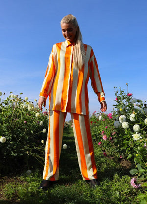 Liberte Essentiel Bukser - Felina Pants Orange Gold Stripe - XS - - Diversita -