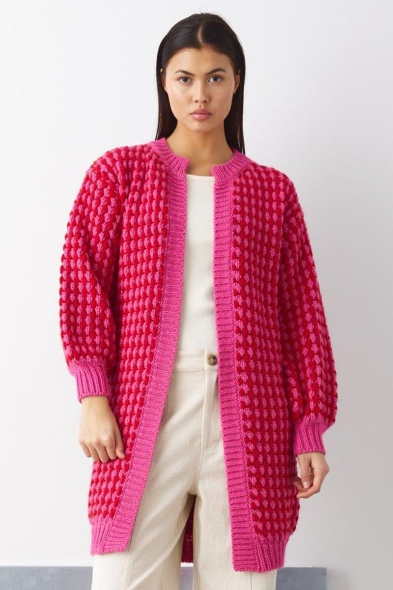 Liberte Essentiel Cardigan - Gio Cardigan Pink Red Mix - XS/S - Diversita - 